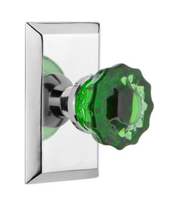 Nostalgic Warehouse Studio Plate with Emerald Crystal Knob