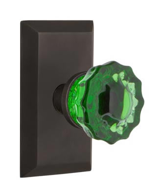 Nostalgic Warehouse Studio Plate with Emerald Crystal Knob