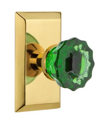 Nostalgic Warehouse Studio Plate with Emerald Crystal Knob