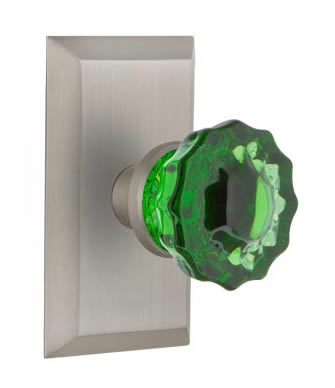 Nostalgic Warehouse Studio Plate with Emerald Crystal Knob