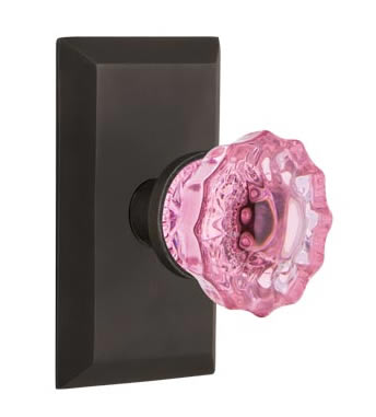 Nostalgic Warehouse Studio Plate with Pink Crystal Knob