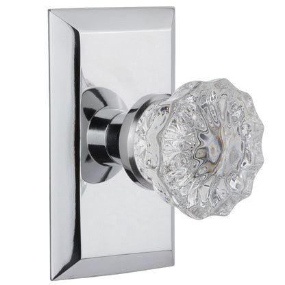 Nostalgic Warehouse Studio Plate with Crystal Knob - Bright Chrome