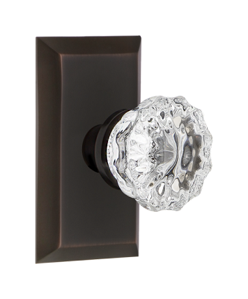 Nostalgic Warehouse Studio Plate with Crystal Knob - Timeless Bronze