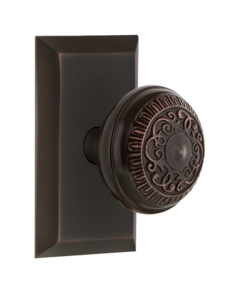 Nostalgic Warehouse Egg and Dart Knob with Studio Plate - Timeless Bronze