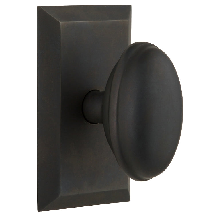 Nostalgic Warehouse Homestead Knob with Studio Rosette - Oil-Rubbed Bronze