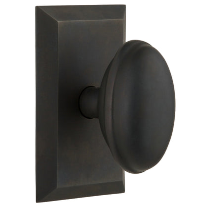 Nostalgic Warehouse Homestead Knob with Studio Rosette - Oil-Rubbed Bronze