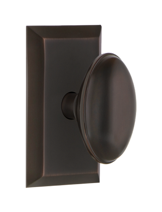 Nostalgic Warehouse Homestead Knob with Studio Rosette - Timeless Bronze