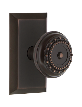 Nostalgic Warehouse Studio Plate with Meadows Knob - Timeless Bronze