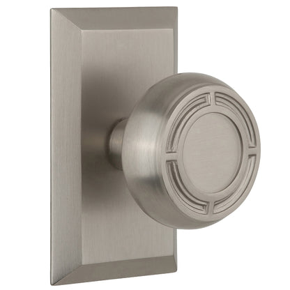 Nostalgic Warehouse Mission Knob with Studio Plate - Satin nickel