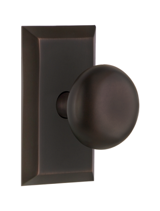Nostalgic Warehouse New York Knob with Studio Plate - Timeless Bronze