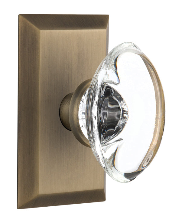 Nostalgic Warehouse Studio Plate with Oval Clear Crystal Knob