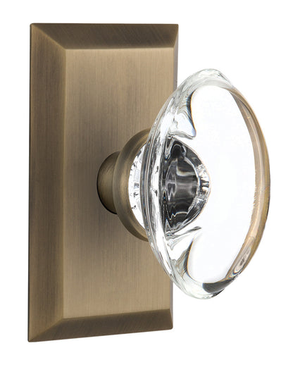 Nostalgic Warehouse Studio Plate with Oval Clear Crystal Knob