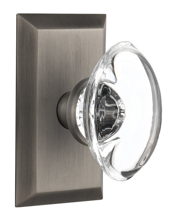 Nostalgic Warehouse Studio Plate with Oval Clear Crystal Knob