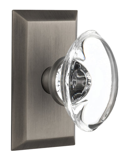 Nostalgic Warehouse Studio Plate with Oval Clear Crystal Knob