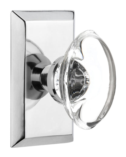 Nostalgic Warehouse Studio Plate with Oval Clear Crystal Knob