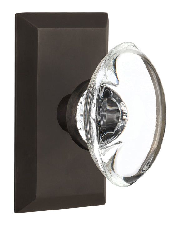 Nostalgic Warehouse Studio Plate with Oval Clear Crystal Knob