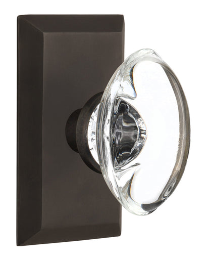 Nostalgic Warehouse Studio Plate with Oval Clear Crystal Knob