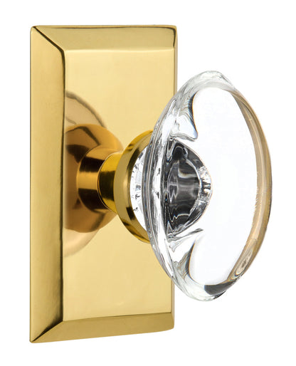 Nostalgic Warehouse Studio Plate with Oval Clear Crystal Knob