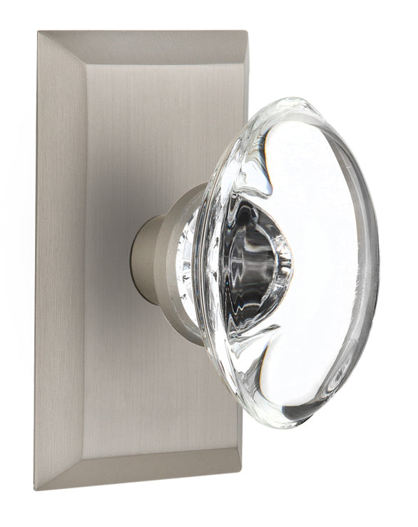 Nostalgic Warehouse Studio Plate with Oval Clear Crystal Knob