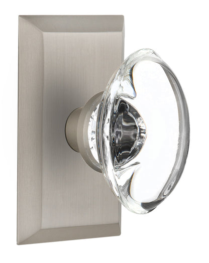 Nostalgic Warehouse Studio Plate with Oval Clear Crystal Knob