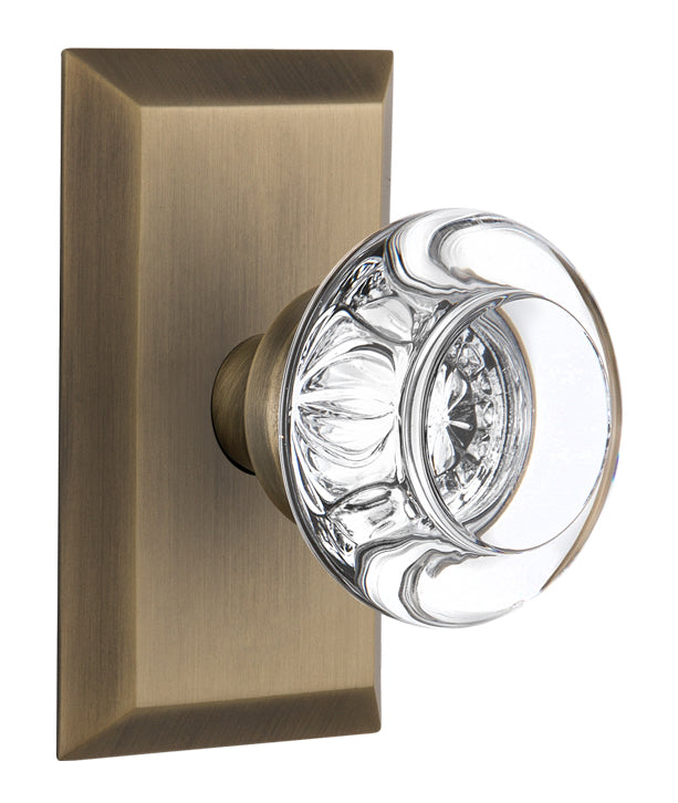 Nostalgic Warehouse Studio Plate with Round Clear Crystal Knob