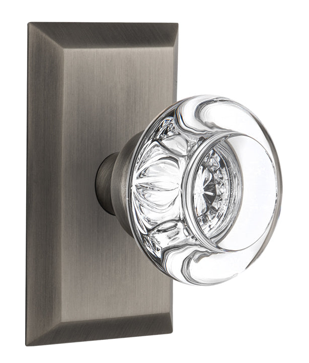 Nostalgic Warehouse Studio Plate with Round Clear Crystal Knob