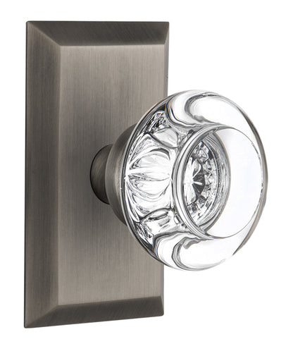 Nostalgic Warehouse Studio Plate with Round Clear Crystal Knob