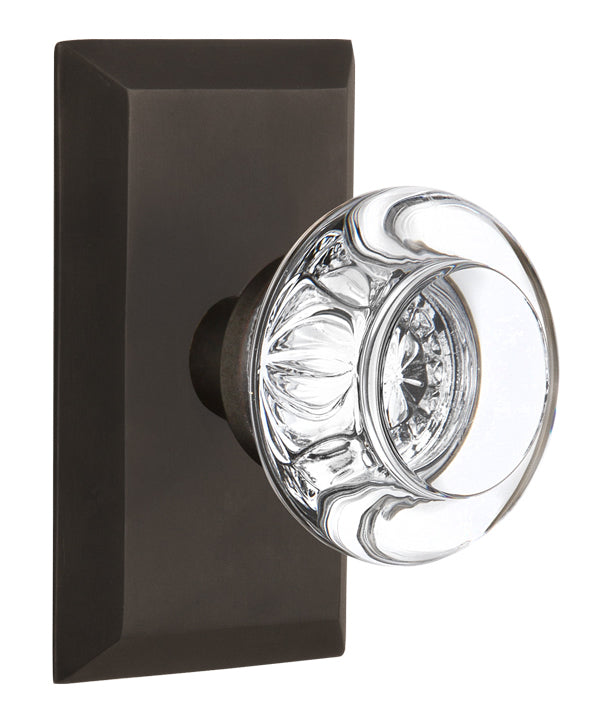 Nostalgic Warehouse Studio Plate with Round Clear Crystal Knob