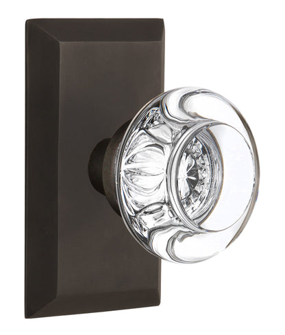 Nostalgic Warehouse Studio Plate with Round Clear Crystal Knob