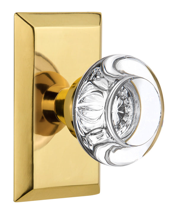 Nostalgic Warehouse Studio Plate with Round Clear Crystal Knob