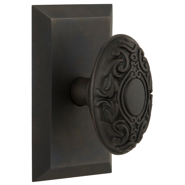 Nostalgic Warehouse Victorian Knob with Studio Plate - Oil rubbed bronze