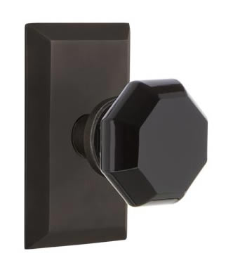 Nostalgic Warehouse Studio Plate with Black Waldorf Knob