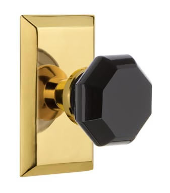 Nostalgic Warehouse Studio Plate with Black Waldorf Knob