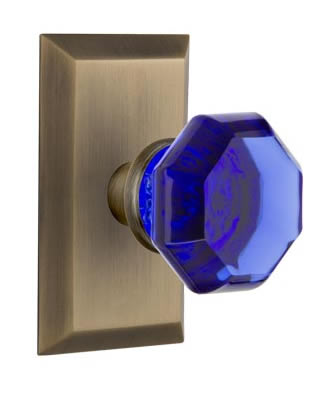 Nostalgic Warehouse Studio Plate with Cobalt Waldorf Knob