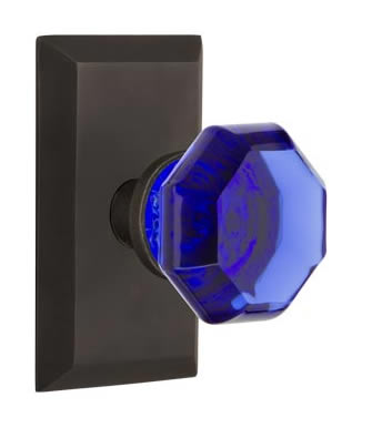 Nostalgic Warehouse Studio Plate with Cobalt Waldorf Knob