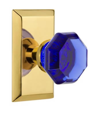 Nostalgic Warehouse Studio Plate with Cobalt Waldorf Knob