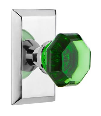 Nostalgic Warehouse Studio Plate with Emerald Waldorf Knob