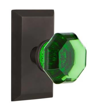 Nostalgic Warehouse Studio Plate with Emerald Waldorf Knob