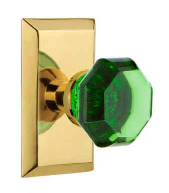 Nostalgic Warehouse Studio Plate with Emerald Waldorf Knob