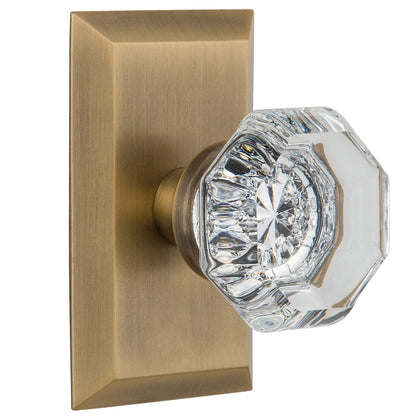 Nostalgic Warehouse Waldorf Knob with Studio Plate - Antique brass