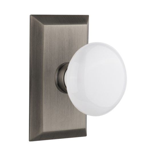 Nostalgic Warehouse Studio Plate with White Porcelain Knob