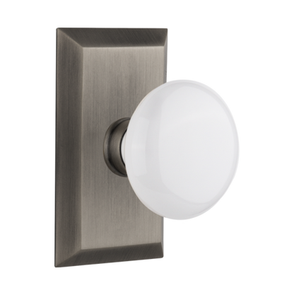 Nostalgic Warehouse Studio Plate with White Porcelain Knob