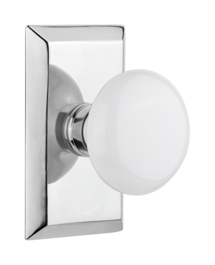 Nostalgic Warehouse Studio Plate with White Porcelain Knob