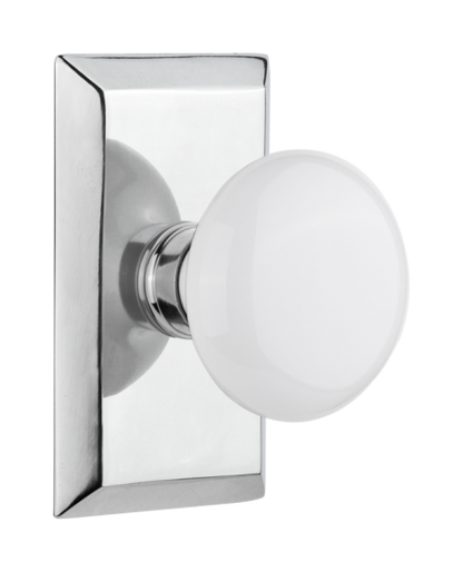 Nostalgic Warehouse Studio Plate with White Porcelain Knob