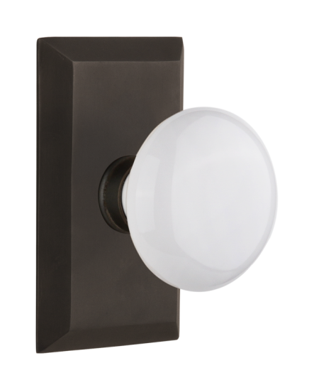 Nostalgic Warehouse Studio Plate with White Porcelain Knob