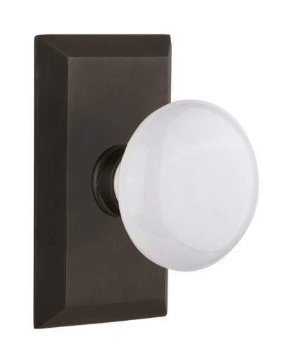 Nostalgic Warehouse Studio Plate with White Porcelain Knob