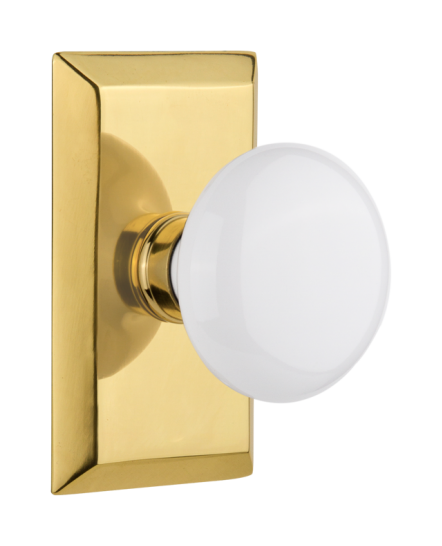 Nostalgic Warehouse Studio Plate with White Porcelain Knob
