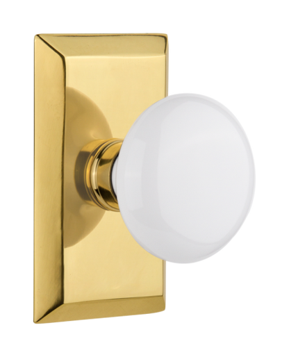 Nostalgic Warehouse Studio Plate with White Porcelain Knob
