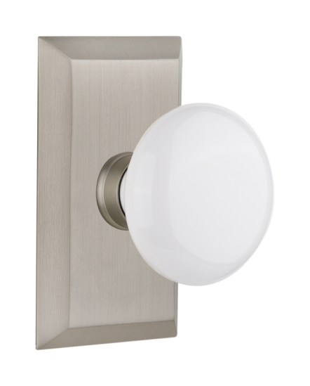 Nostalgic Warehouse Studio Plate with White Porcelain Knob