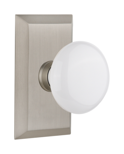 Nostalgic Warehouse Studio Plate with White Porcelain Knob